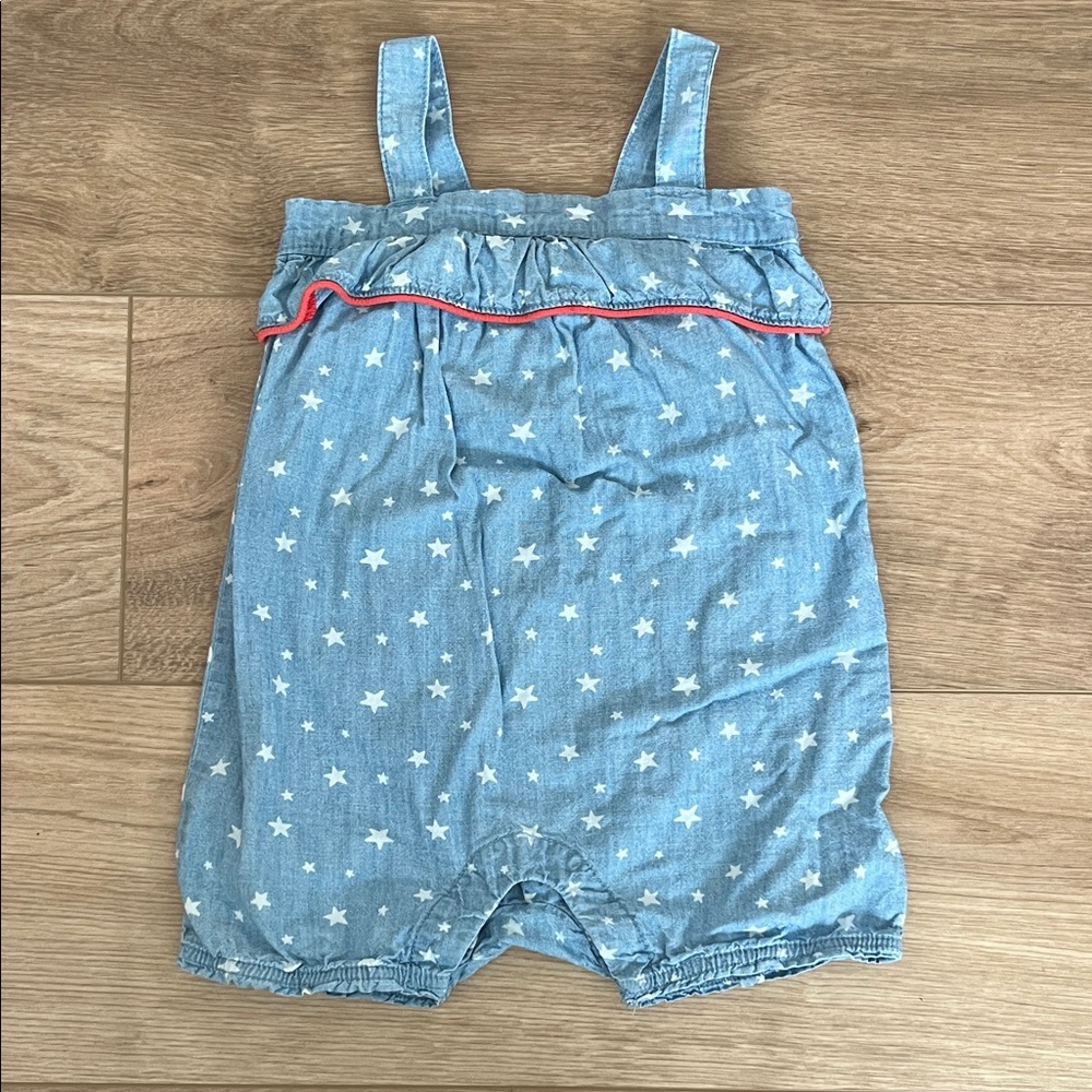 Charming Denim Star Kids Romper